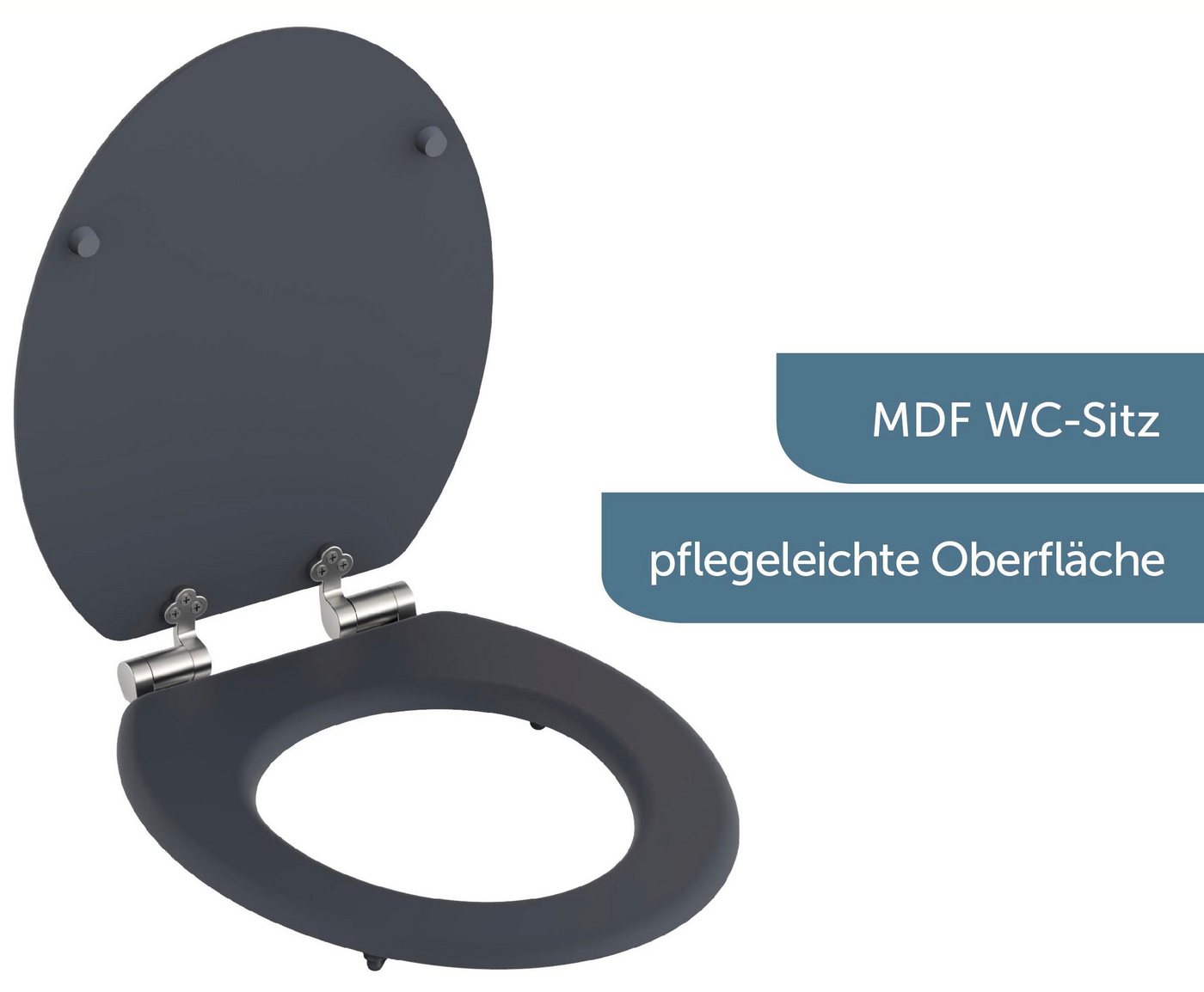 Schütte WC-Sitz SPIRIT, mit Absenkautomatik und MDF-Holzkern – Bild 5 von 5