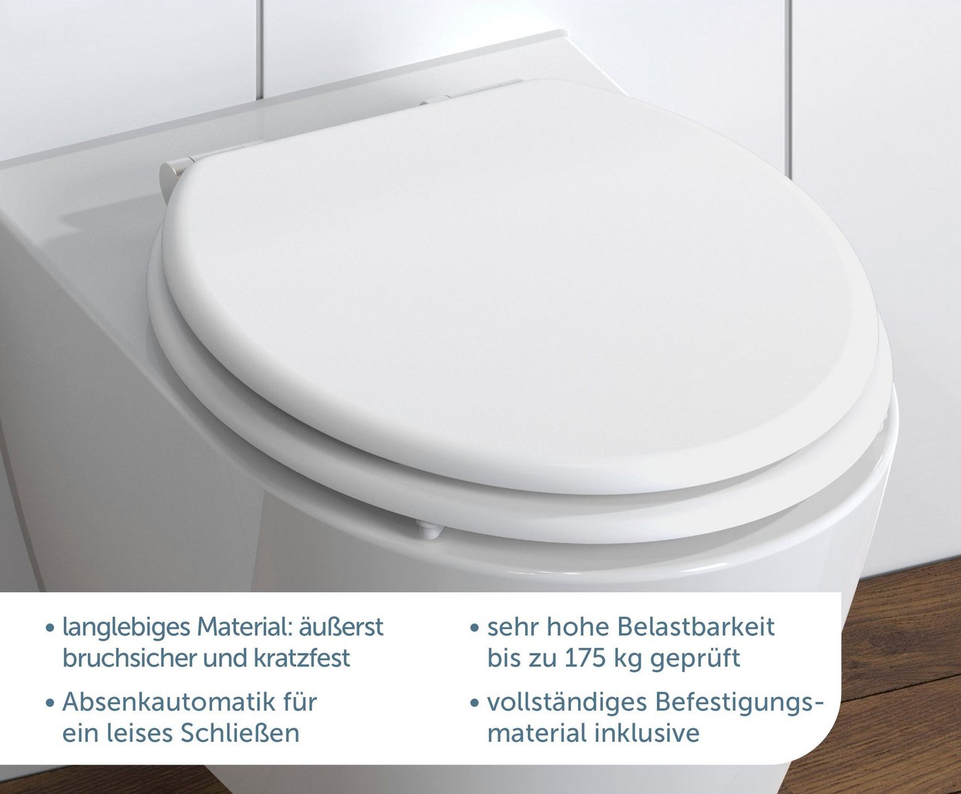 Schütte WC-Sitz SPIRIT, mit Absenkautomatik und MDF-Holzkern – Bild 2 von 5