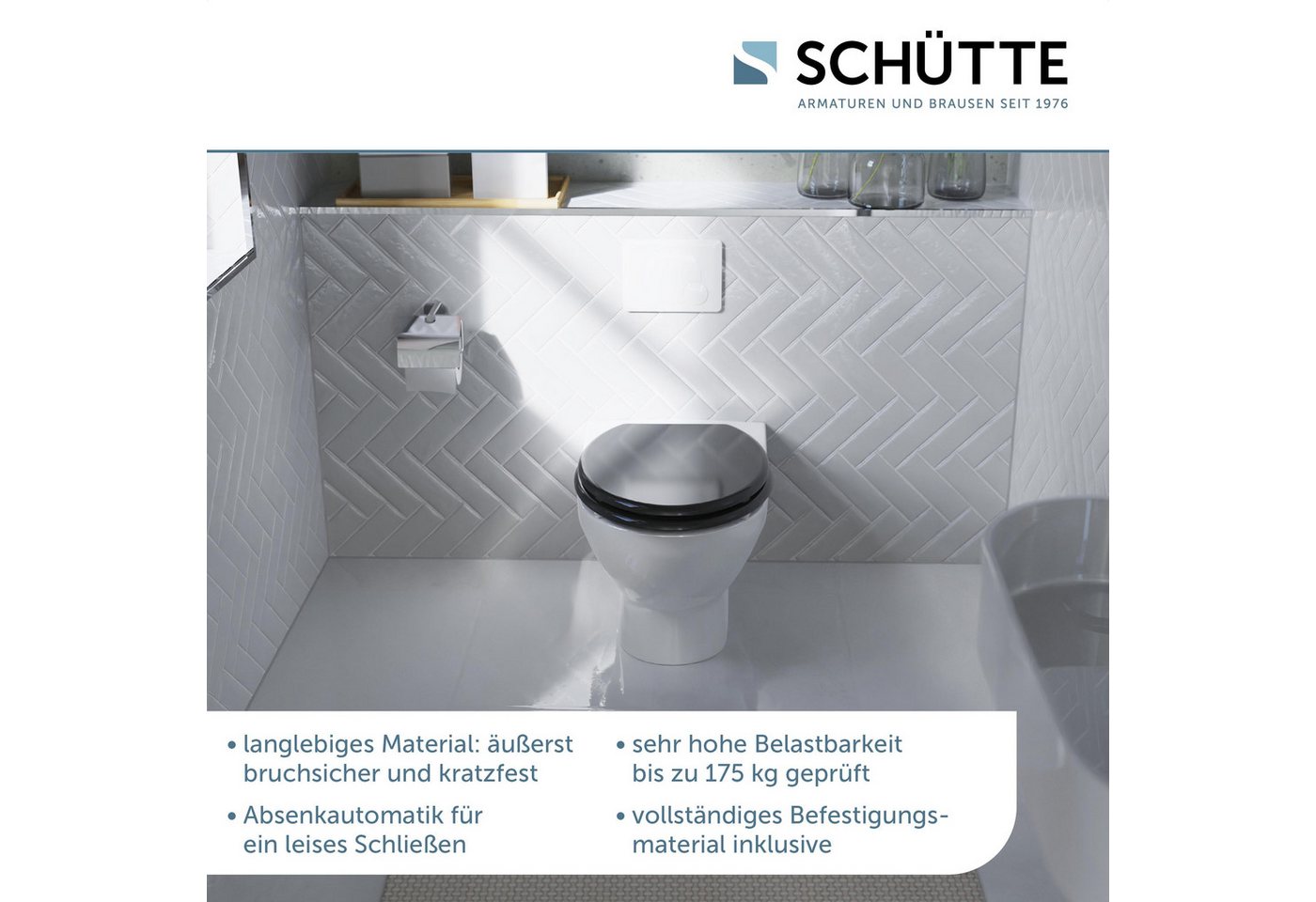 Schütte WC-Sitz SPIRIT, mit Absenkautomatik und MDF-Holzkern – Bild 4 von 5