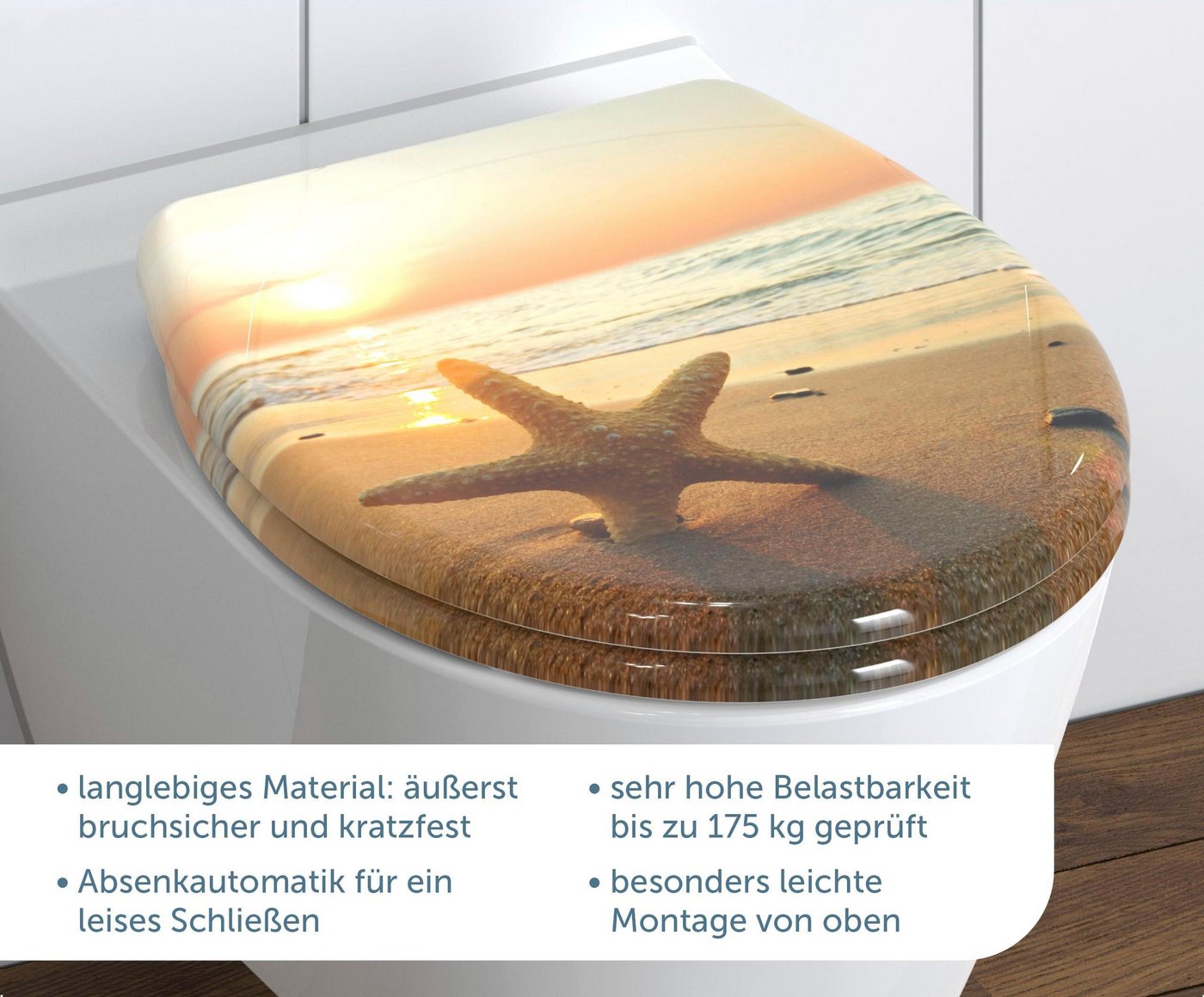 Schütte WC-Sitz Star, Duroplast, mit Absenkautomatik und Schnellverschluss – Bild 2 von 5