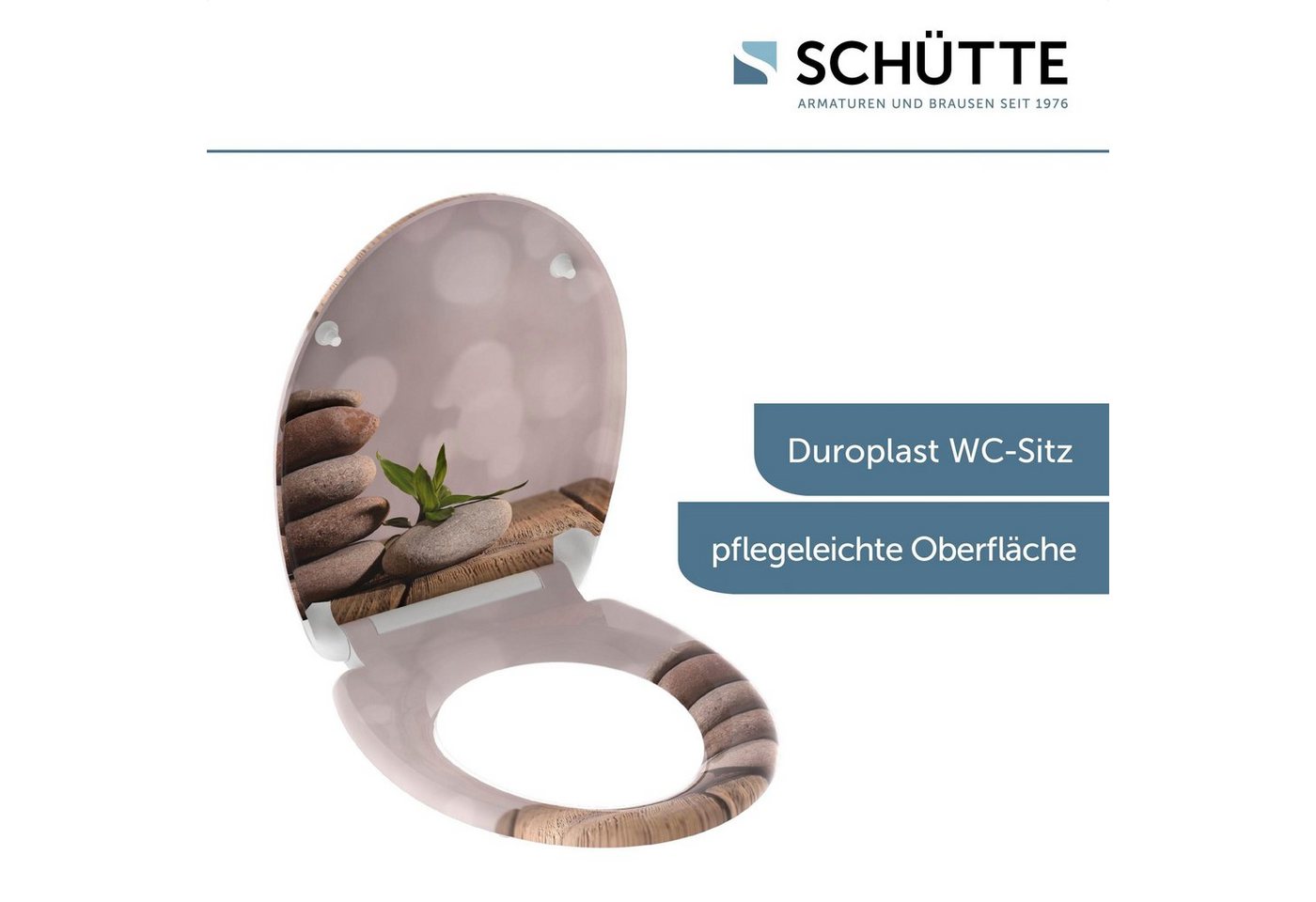 Schütte WC-Sitz STONE PYRAMID, bruchsicher und kratzfest, Absenkautomatik, Standardmaß – Bild 4 von 5