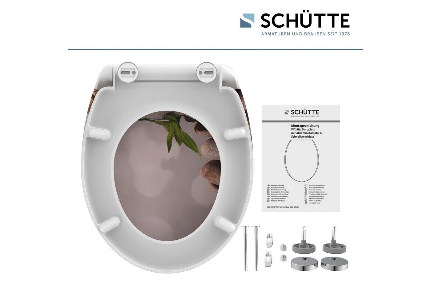 Schütte WC-Sitz STONE PYRAMID, bruchsicher und kratzfest, Absenkautomatik, Standardmaß – Bild 5 von 5
