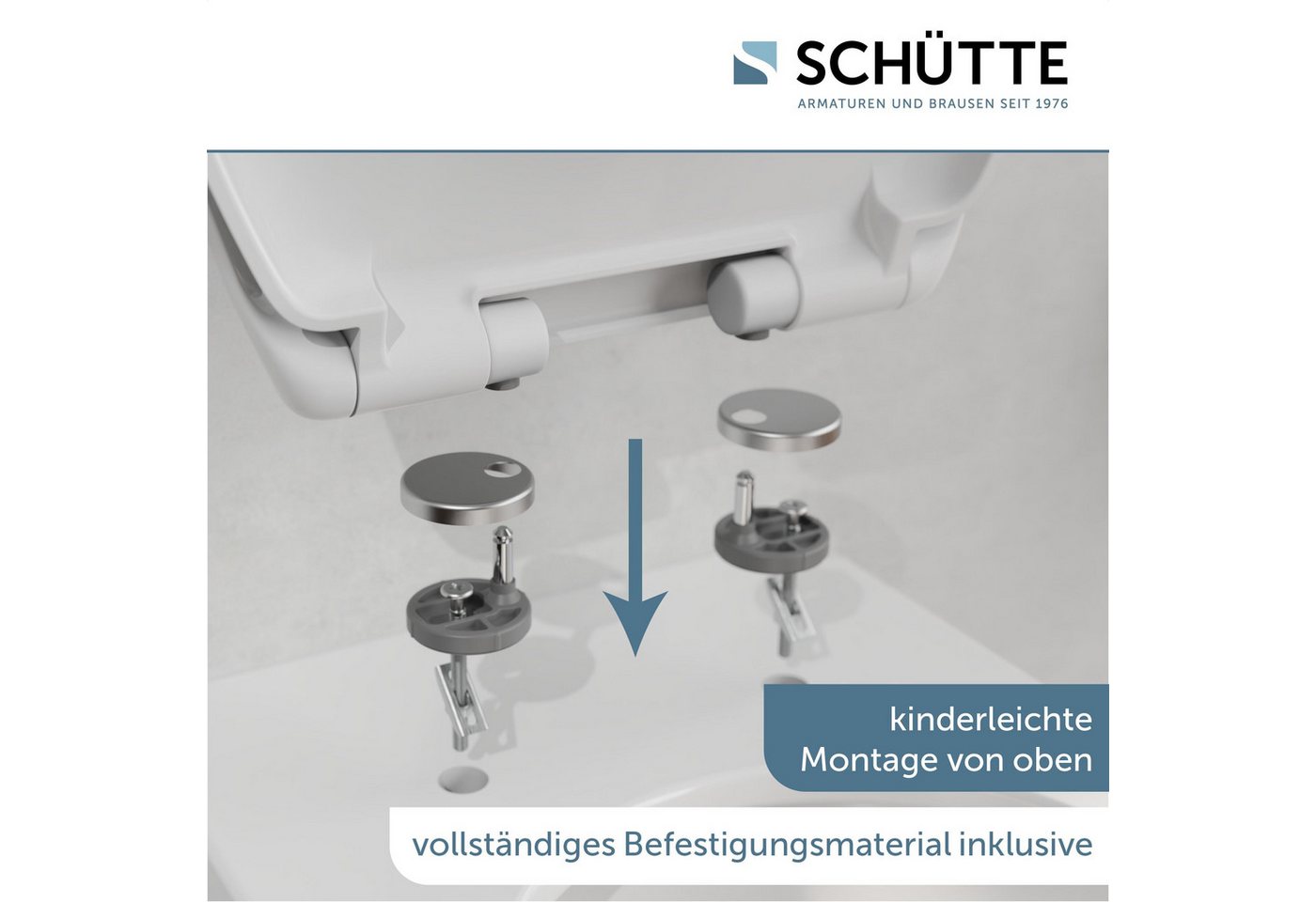 Schütte WC-Sitz WHITE, Duroplast, mit Absenkautomatik und Schnellverschluss – Bild 3 von 5