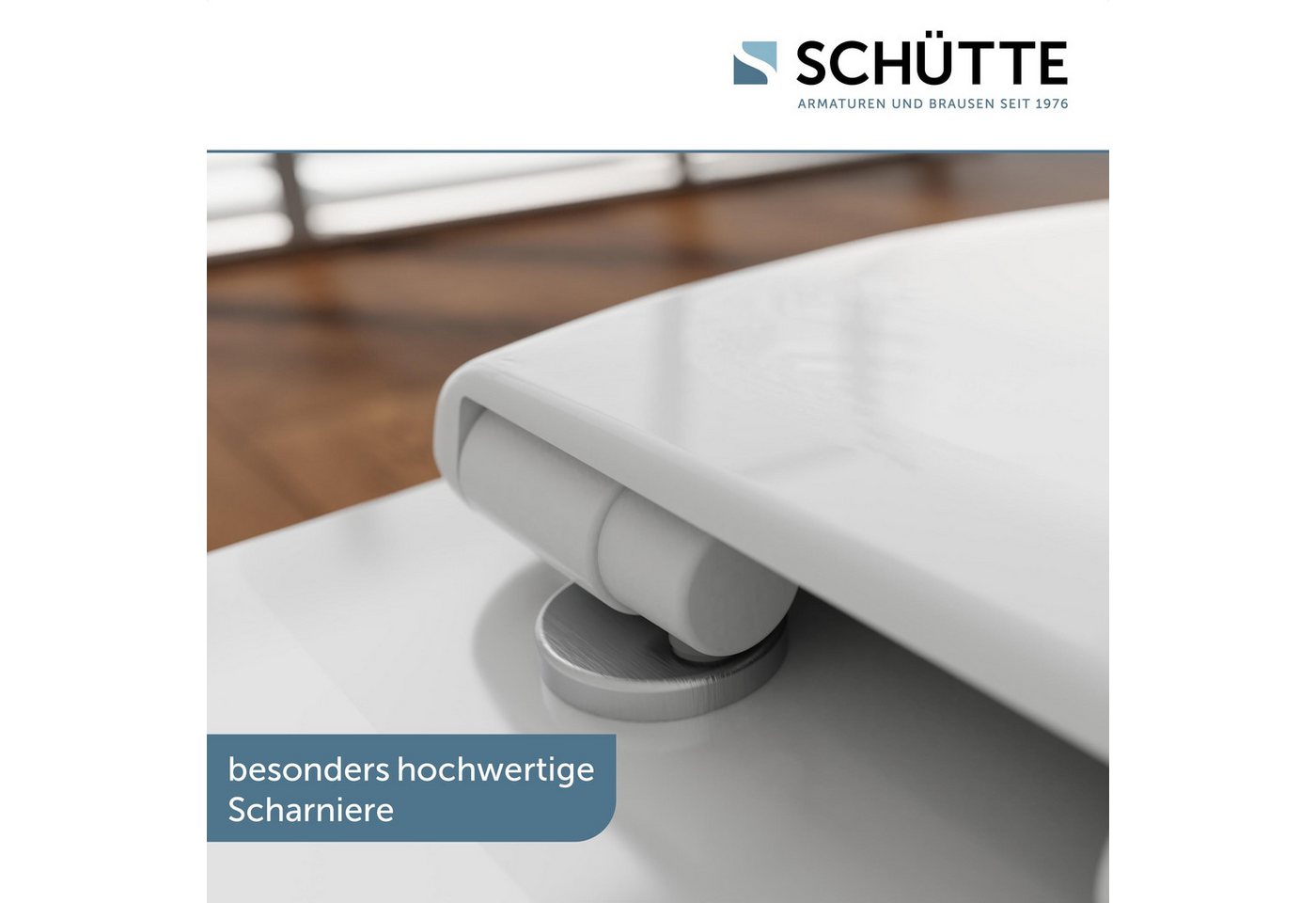 Schütte WC-Sitz WHITE, Duroplast, mit Absenkautomatik und Schnellverschluss – Bild 5 von 5