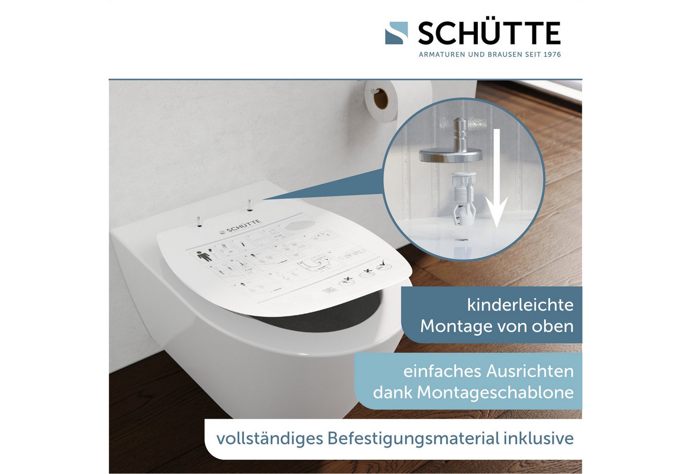 Schütte WC-Sitz WHITE, Duroplast, WC-Sitz, Absenkautomatik, belastbar bis 250 kg – Bild 2 von 5