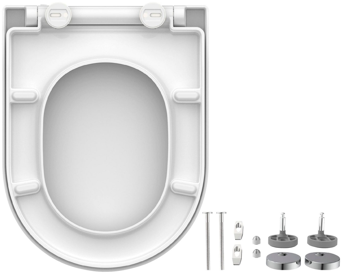 Schütte WC-Sitz WHITE, Duroplast, Absenkautomatik, Schnellverschluss, belastbar bis 150 kg – Bild 4 von 5