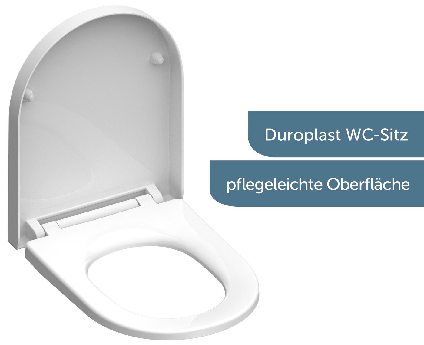 Schütte WC-Sitz WHITE, Duroplast, Absenkautomatik, Schnellverschluss, belastbar bis 150 kg – Bild 5 von 5