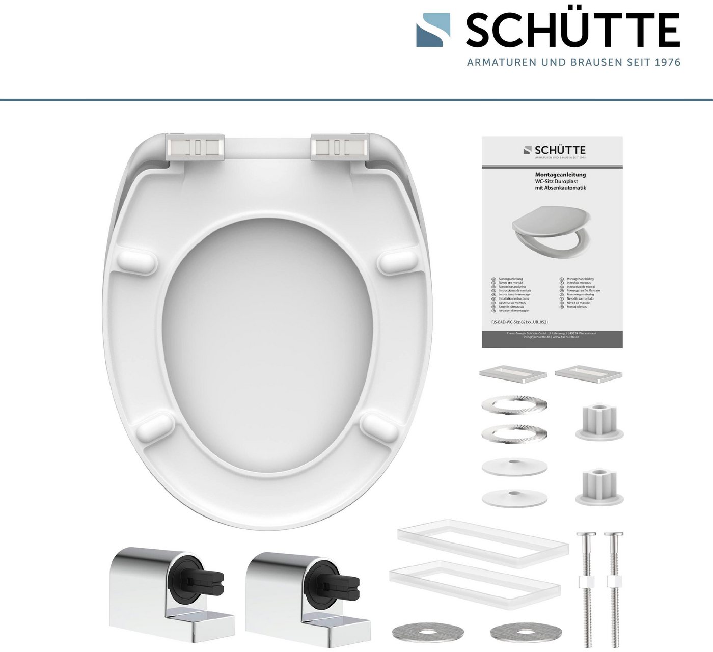 Schütte WC-Sitz WHITE, Duroplast, mit Absenkautomatik – Bild 5 von 5