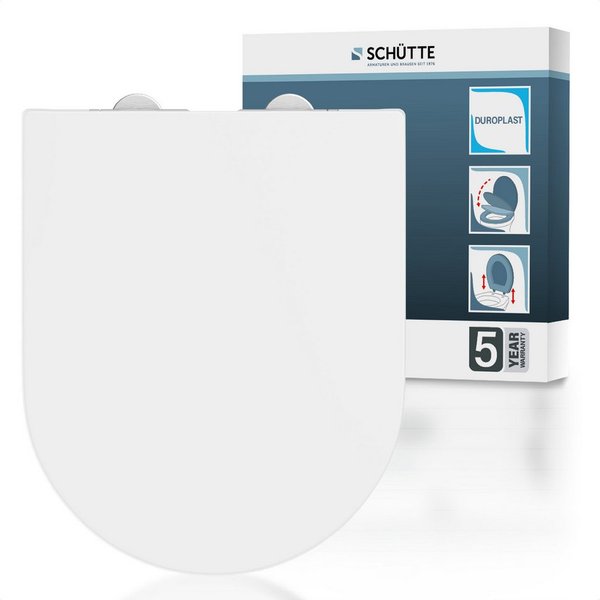 Schütte WC-Sitz WHITE, Duroplast, Absenkautomatik, Schnellverschluss, belastbar bis 150 kg
