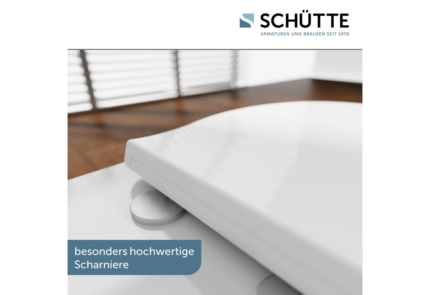 Schütte WC-Sitz WHITE PREMIUM, Thermoplast, Absenkautomatik, Schnellverschluss, belastbar bis 300 kg – Bild 5 von 5