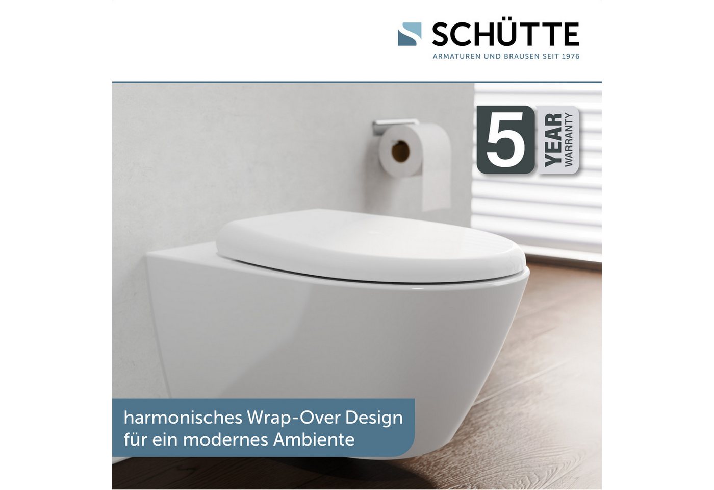 Schütte WC-Sitz WHITE PREMIUM, Thermoplast, Absenkautomatik, Schnellverschluss, belastbar bis 300 kg – Bild 4 von 5