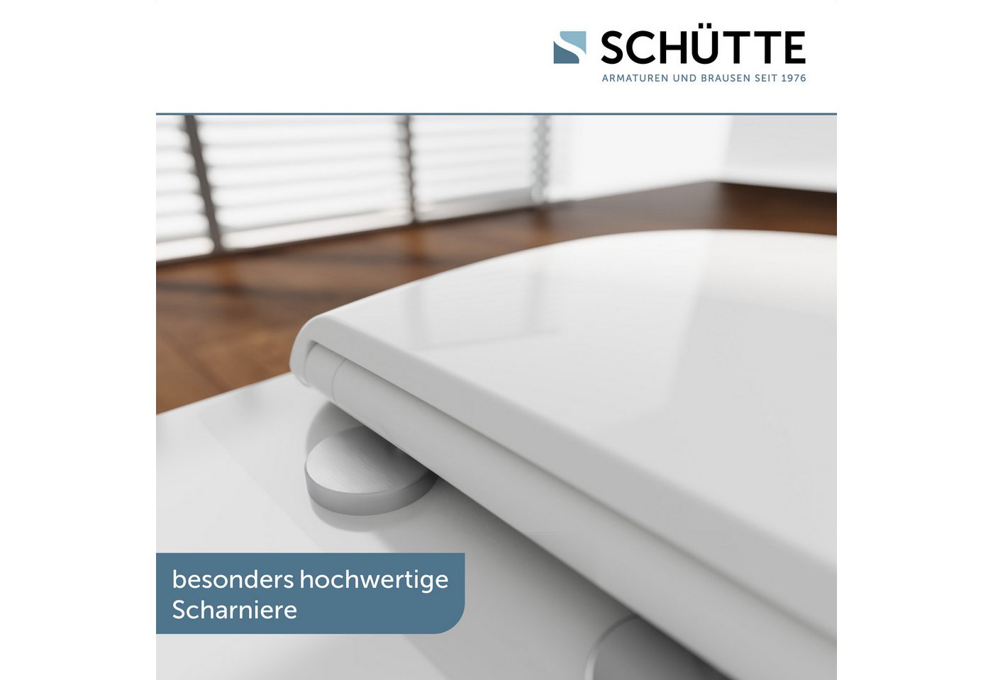 Schütte WC-Sitz WHITE PREMIUM, Thermoplast, Absenkautomatik, Schnellverschluss, belastbar bis 300 kg – Bild 5 von 5