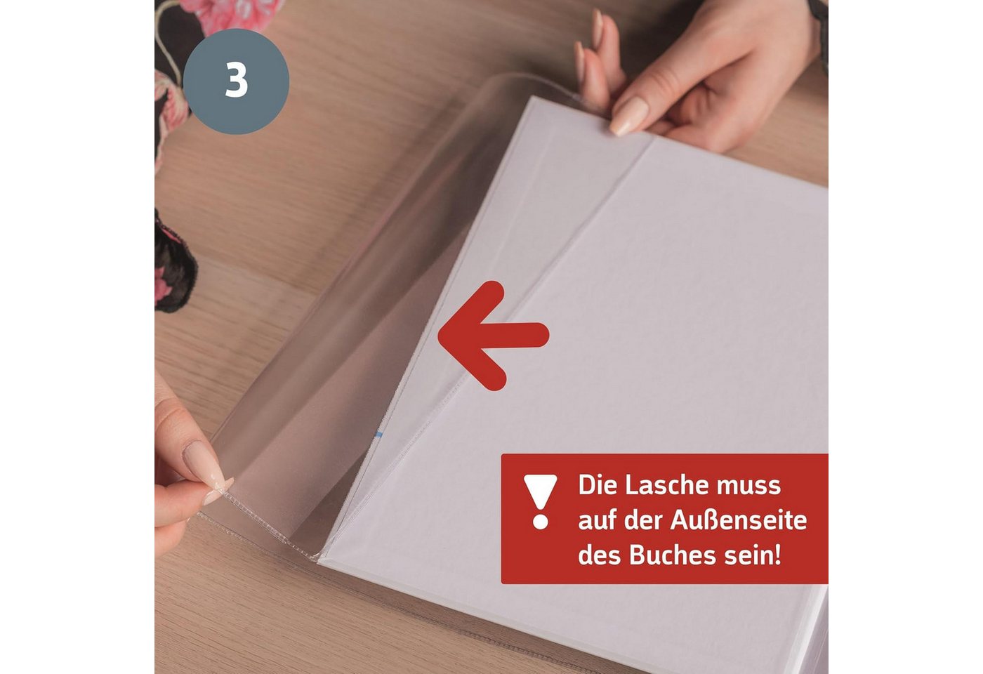 BRUNNEN Schulheft BRUNNEN Buchschoner transparent, PVC-Folie, 340 mm – Bild 4 von 5