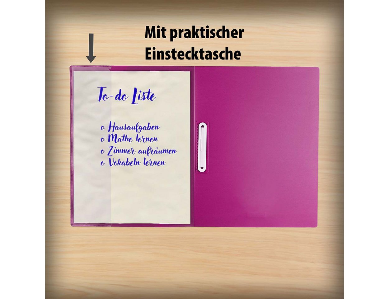 BRUNNEN Schulheft Brunnen, FACT!pp Schnellhefter A4, mit Namensschild & Einstecktasche – Bild 2 von 4
