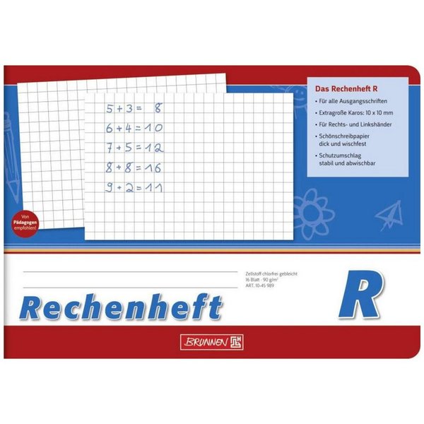 BRUNNEN Schulheft BRUNNEN Schulheft A5 quer, kariert, Lineatur R, 16 Blatt