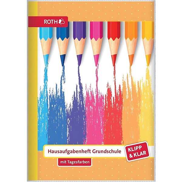 Roth Schulheft Roth Klipp&Klar Hausaufgabenheft Buntstifte