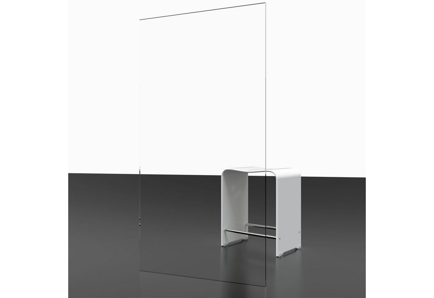 Schulte Badewannenfaltwand Well, Glas, 129 x 140 cm, 3 tlg + Festelement, Klar, Profil Weiß – Bild 4 von 5