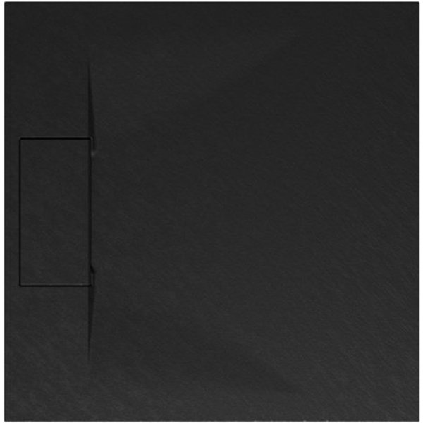 Schulte Duschwanne DWM-Tec, Quadrat, Mineralwerkstoff, 80 x 80 cm Anthrazit Steinstruktur extraflach