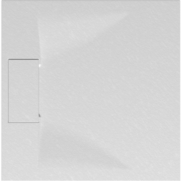 Schulte Duschwanne DWM-Tec, Quadrat, Mineralwerkstoff, 80 x 80 cm Weiß Steinstruktur extraflach