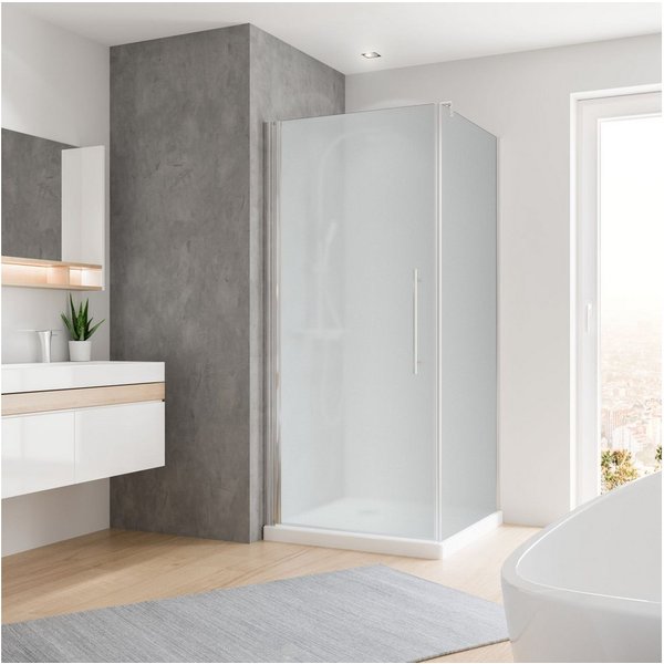 Schulte Eckdusche Drehtür, BxT: 90x90 cm, Sicherheitsglas, satiniert 190 cm Höhe Seitenwand