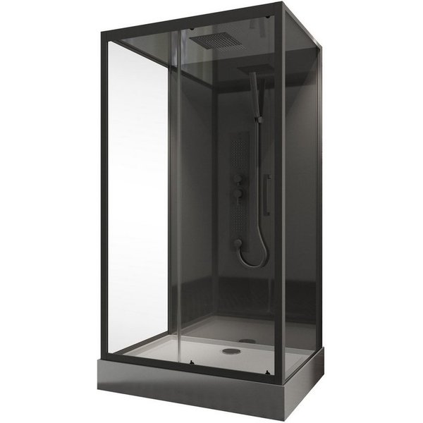 Schulte Komplettdusche Bali, BxT: 115x85 cm, Sicherheitsglas, Komplett Set mit Duschwanne Regendusche Drehtür