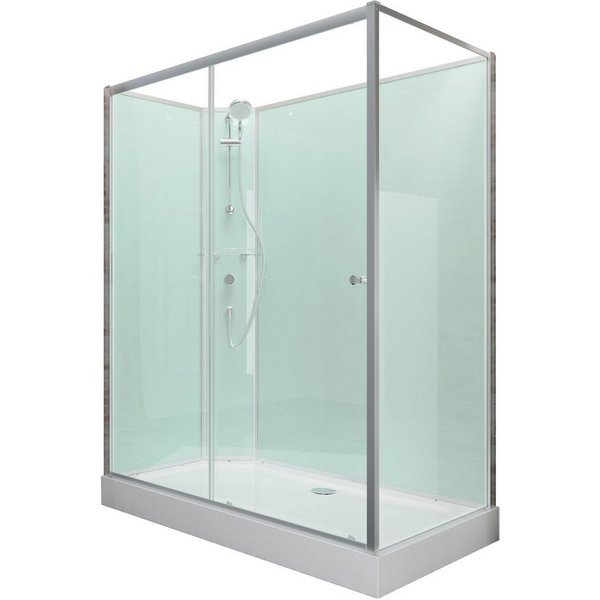 Schulte Komplettdusche Ibiza, BxT: 80x120 cm, Sicherheitsglas, Komplett Set mit Duschwanne Eckdusche Schiebetür
