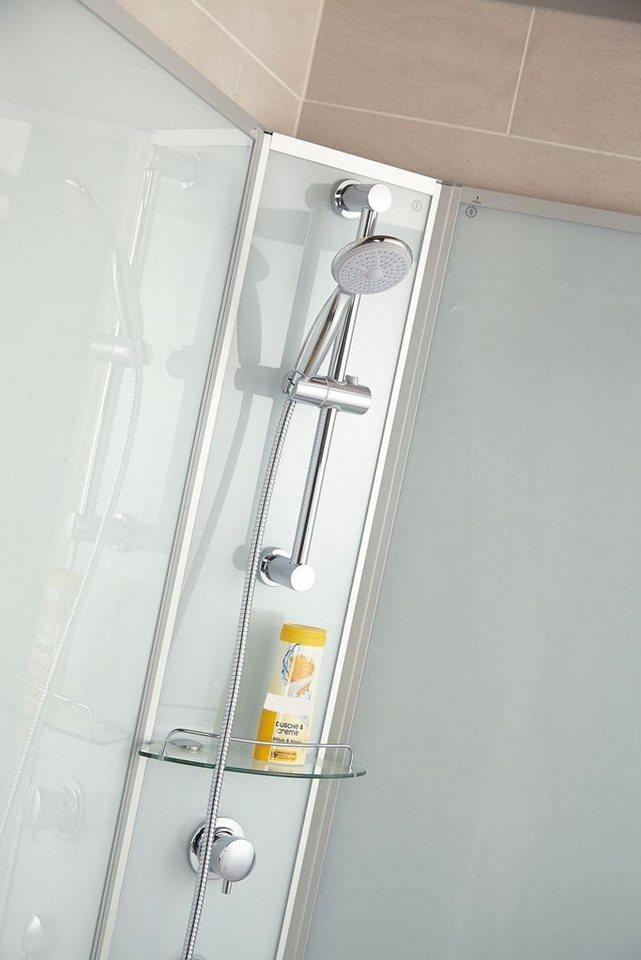 Schulte Komplettdusche Ibiza, BxT: 80x120 cm, Sicherheitsglas, Komplett Set mit Duschwanne Eckdusche Schiebetür – Bild 5 von 5