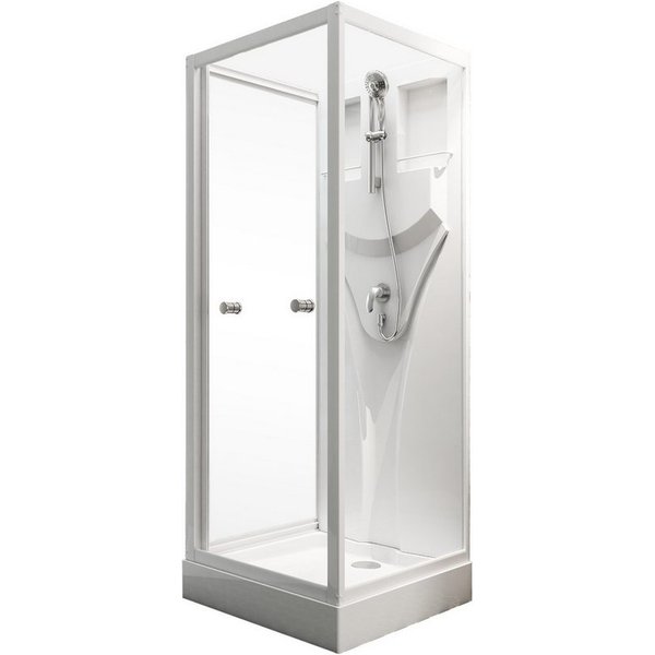 Schulte Komplettdusche Juist, BxT: 80x80 cm, Sicherheitsglas, Komplett Set mit Duschwanne U-Form Schiebetür