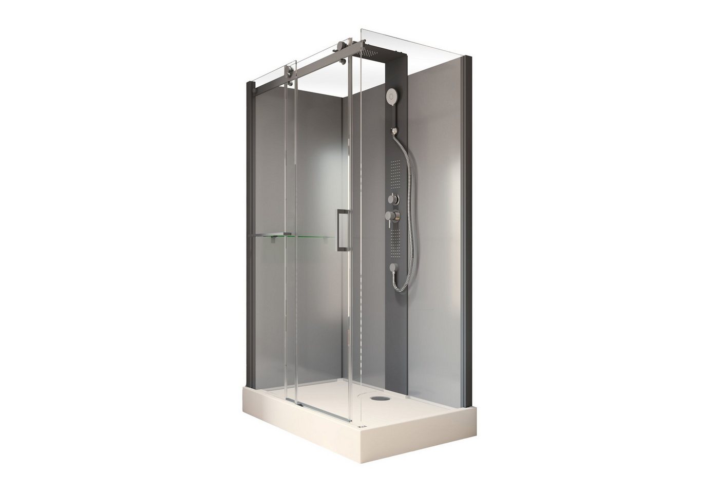 Schulte Komplettdusche Korsika, BxT: 120x80 cm, Sicherheitsglas, Komplett Set mit Duschwanne Eckdusche Schiebetür – Bild 2 von 5