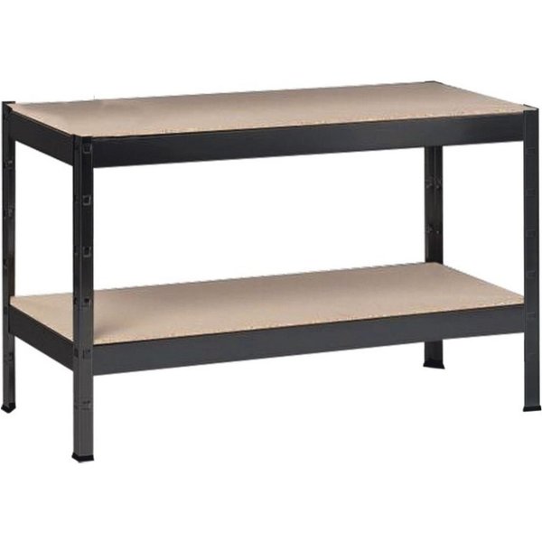 SCHULTE Regalwelt Schwerlastregal mit 2 Holzböden, 43x100x35 cm (HxBxT), Traglast pro Ebene 90 kg