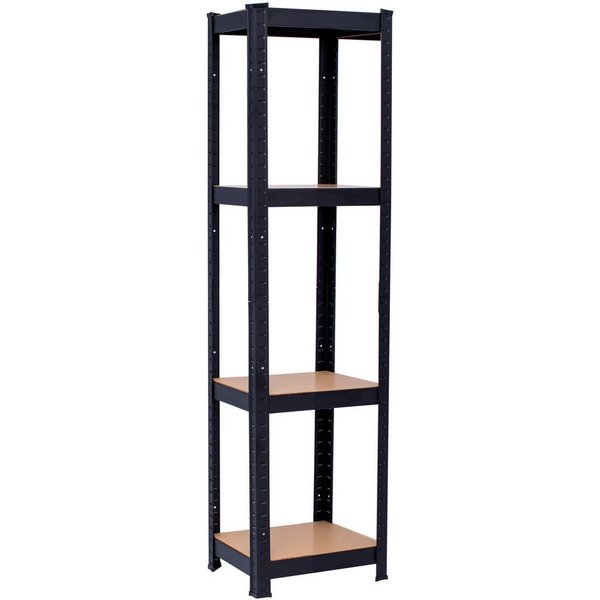 SCHULTE Regalwelt Schwerlastregal mit 4 MDF-Böden, 180x50x50 cm (HxBxT), 150 kg/Boden, schwarz