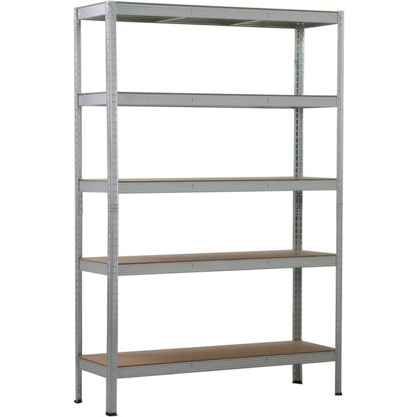 SCHULTE Regalwelt Schwerlastregal Stecksystem 5 MDF Böden 180x120x40 cm (HxBxT), verzinkt