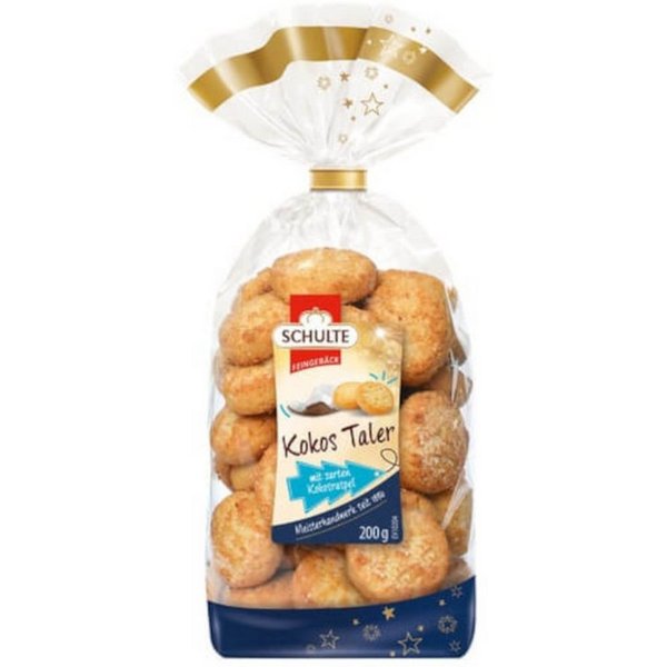 Schulte Süßigkeit, Schulte Gebäck Kokostaler Gebäck mit feiner Kokosnote Packung 200g