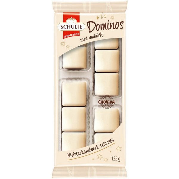 Schulte Süßigkeit, Schulte Gebäck ChoViva Dominosteine weiß würziger Lebkuchen 125g