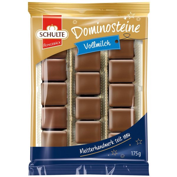 Schulte Süßigkeit, Schulte Dominosteine mit Vollmilchschokolade ueberzogen 175g