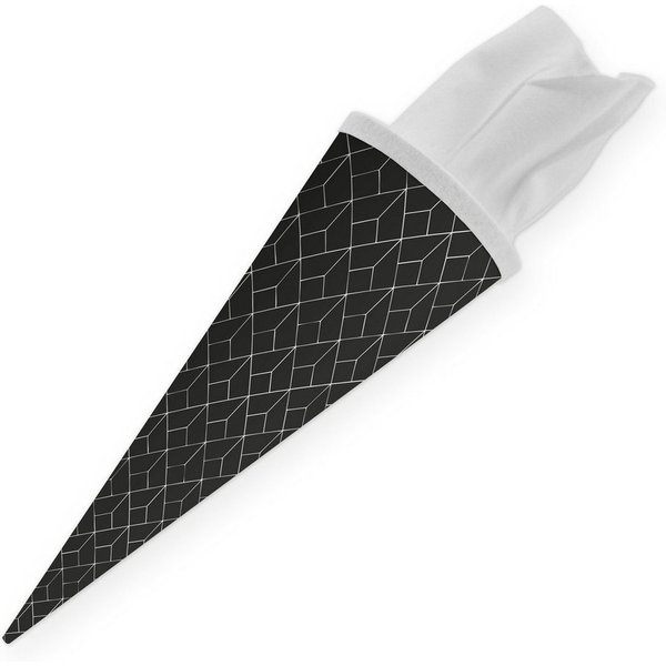 itenga Schultüte itenga Geschwister Schultüte 35cm "Muster abstrakt" schwarz weiß