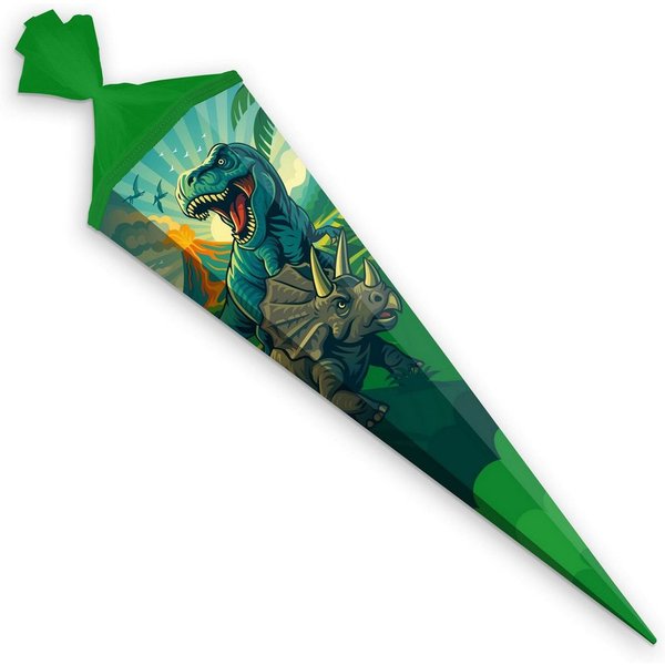 itenga Schultüte ITENGA Schultüte 85cm eckig Motiv Dinosaurier DINO WORLD Zuckertüte Tü