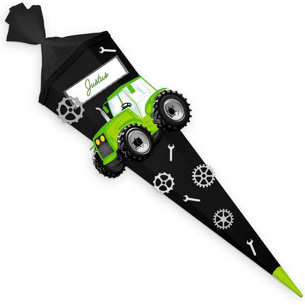 itenga Schultüte itenga Schultüten Bastelset EASY - Traktor mit schwarzem Rohling 85cm
