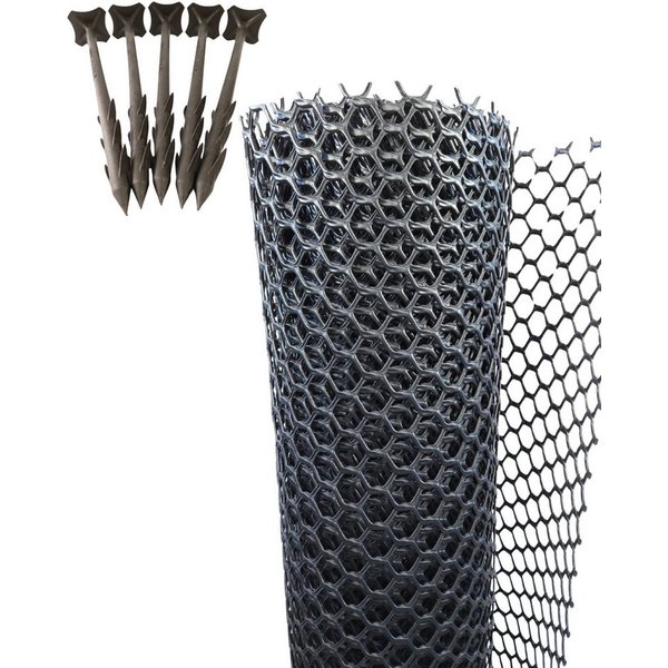 EraGreen Schutzplane EraGreen Rasenschutzgitter 1,3 m Breite (Meterware) 2 GRATIS ERDANKER (Rasenschutzgitter, Mähroboter-kompatibel, befahrbares Rasengitter fü