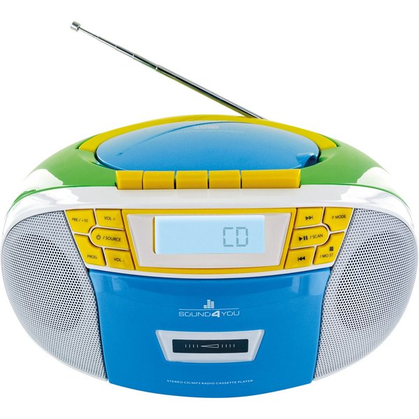 Schwaiger 661644 Boombox (FM, 2.4 W, CD-Player, Kassettendeck)