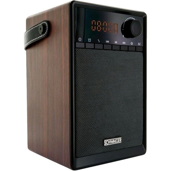 Schwaiger Radiowecker Radiowecker tragbar mit Bluetooth Lautsprecher Radio FM UKW AUX SD MP3-Player Wecker LED Display Sleep Sleeptimer