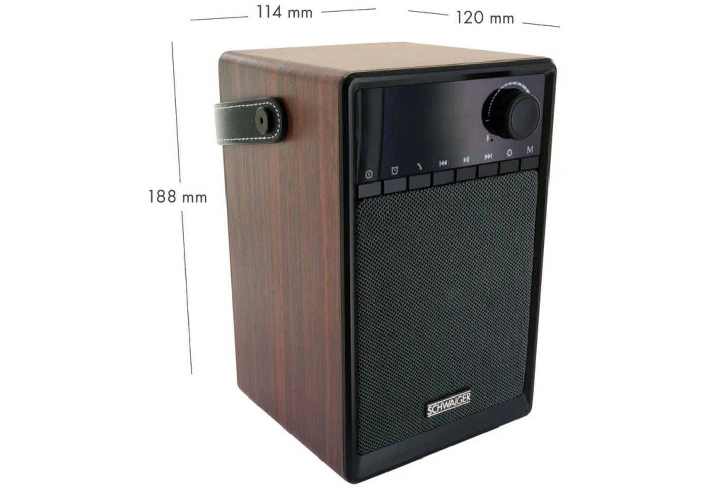 Schwaiger Radiowecker Radiowecker tragbar mit Bluetooth Lautsprecher Radio FM UKW AUX SD MP3-Player Wecker LED Display Sleep Sleeptimer – Bild 3 von 5