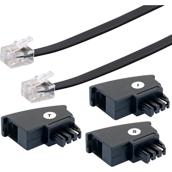 Schwaiger TAL6310 533 Telefonkabel, TAE-F Stecker, RJ11 Stecker, (1000 cm)
