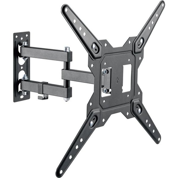 Schwaiger TV-Wandhalterung LWH33040, (bis 55 Zoll, neigbar, schwenkbar, bis 30kg, bis 400x400mm, integrierte Kabelführung, schwarz)