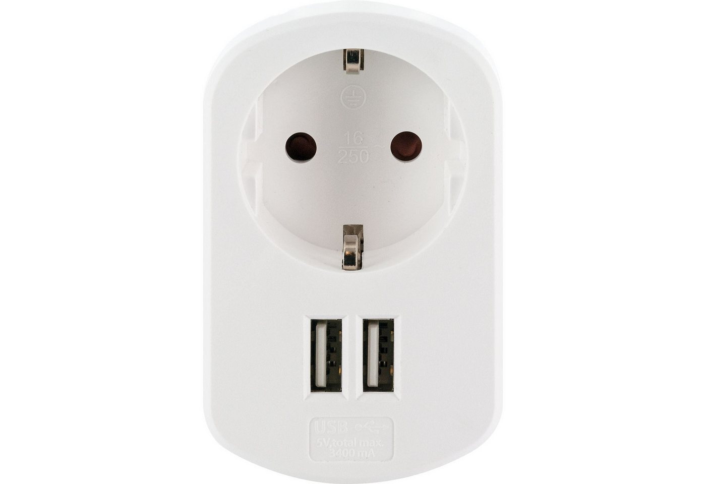 Schwaiger USB Ladeadapter mit Steckdose 2x USB Netzteil 230V Adapter Steckdosenleiste – Bild 3 von 4