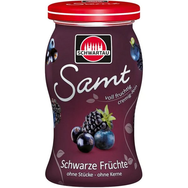 SCHWARTAU Fruchtaufstrich, Schwartau Samt Schwarze Früchte cremig feiner Fruchtaufstrich 270g
