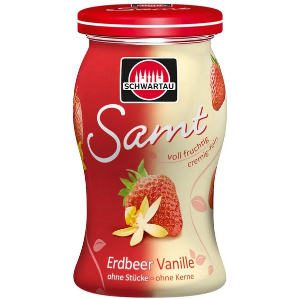 SCHWARTAU Fruchtaufstrich, Schwartau Erdbeer Vanille Samt Frühstück Fruchtaufstrich 270g
