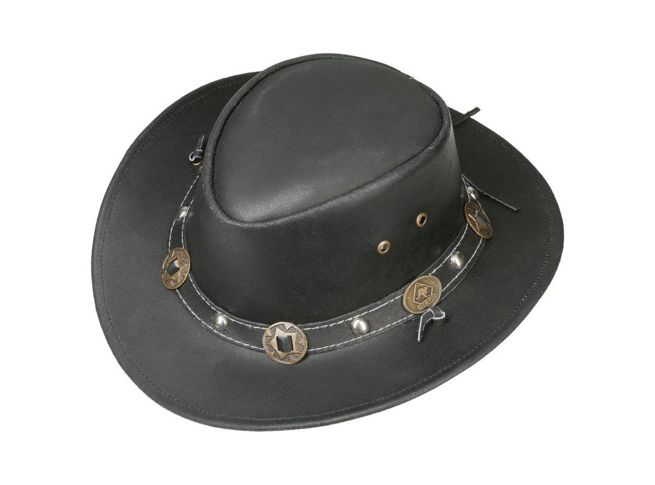 Scippis Cowboyhut (1-St) Echtleder mit Kinnband – Bild 2 von 5