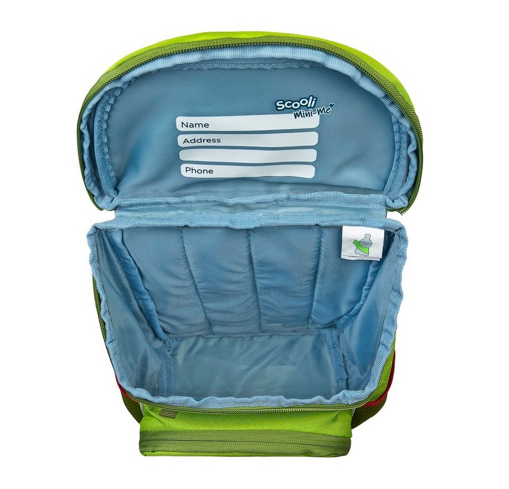 Scooli Kindergartentasche Mini-Me Diego Dragon (Set, 4-tlg., inkl. Turnbeutel, Brotdose und Trinkflasche), Rucksack Set in Grün mit Drache für Jungen und Mädche – Bild 4 von 5