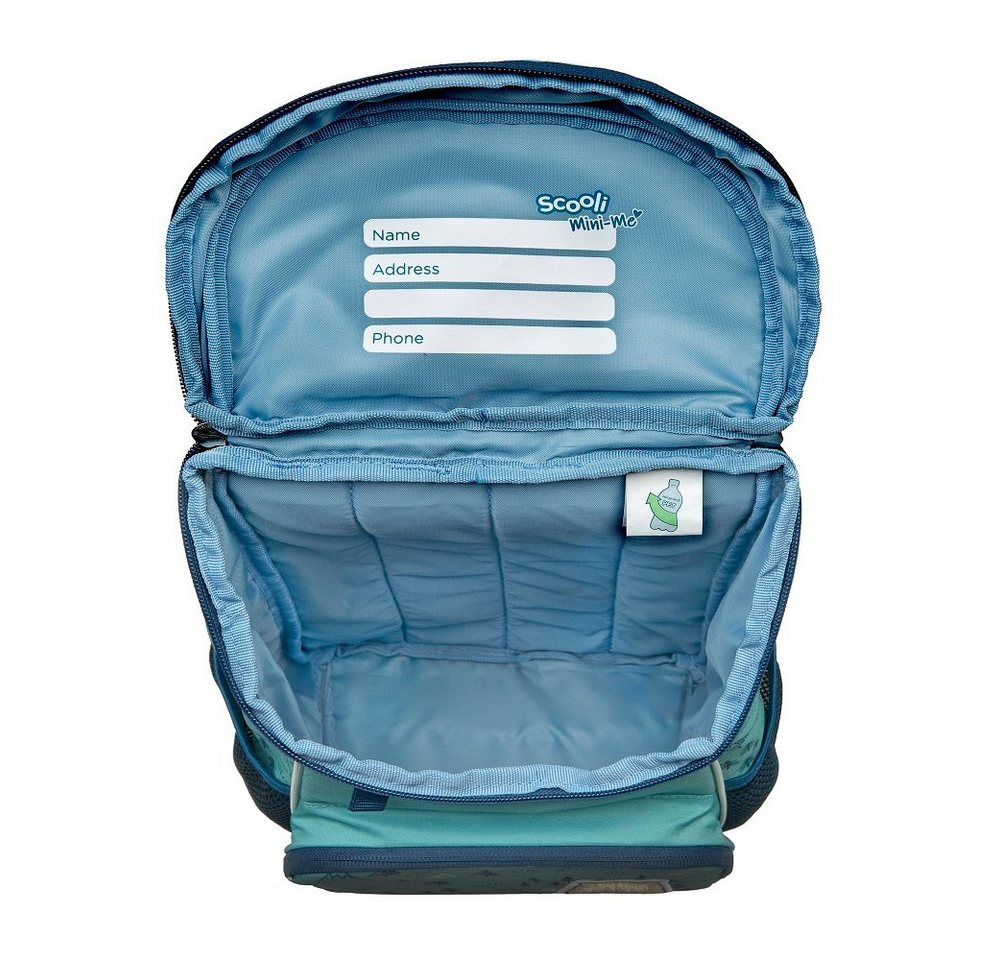 Scooli Kinderrucksack Mini-Me BOBBY BÄR (Set, inkl. Turnbeutel, Brotdose und Trinkflasche), Rucksack Set in Türkis Blau mit süßem Teddy für Jungen und Mädchen – Bild 4 von 5